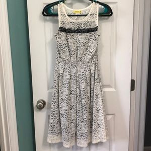 White & Black Lace Dress